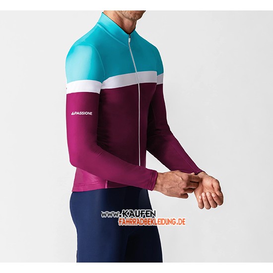 La Passione Langarmtrikot 2019 und Lange Tragerhose Blau Wei Rot